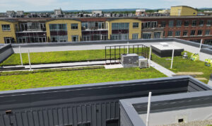 grass area built on top of apartment building grass area built on top of apartment building