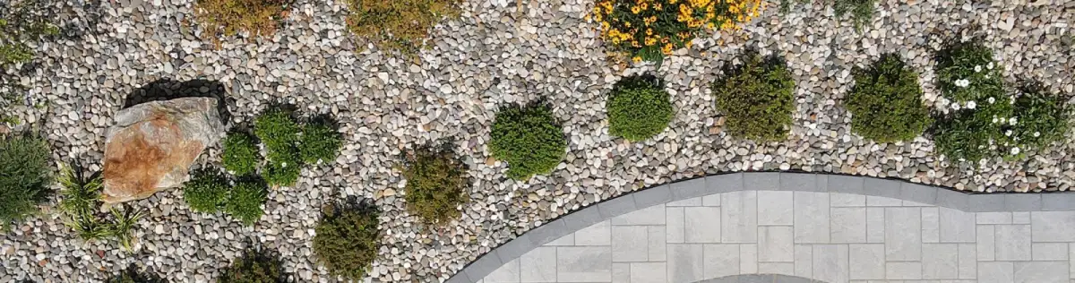 landscape project of plants, walkway and stone in Saratoga